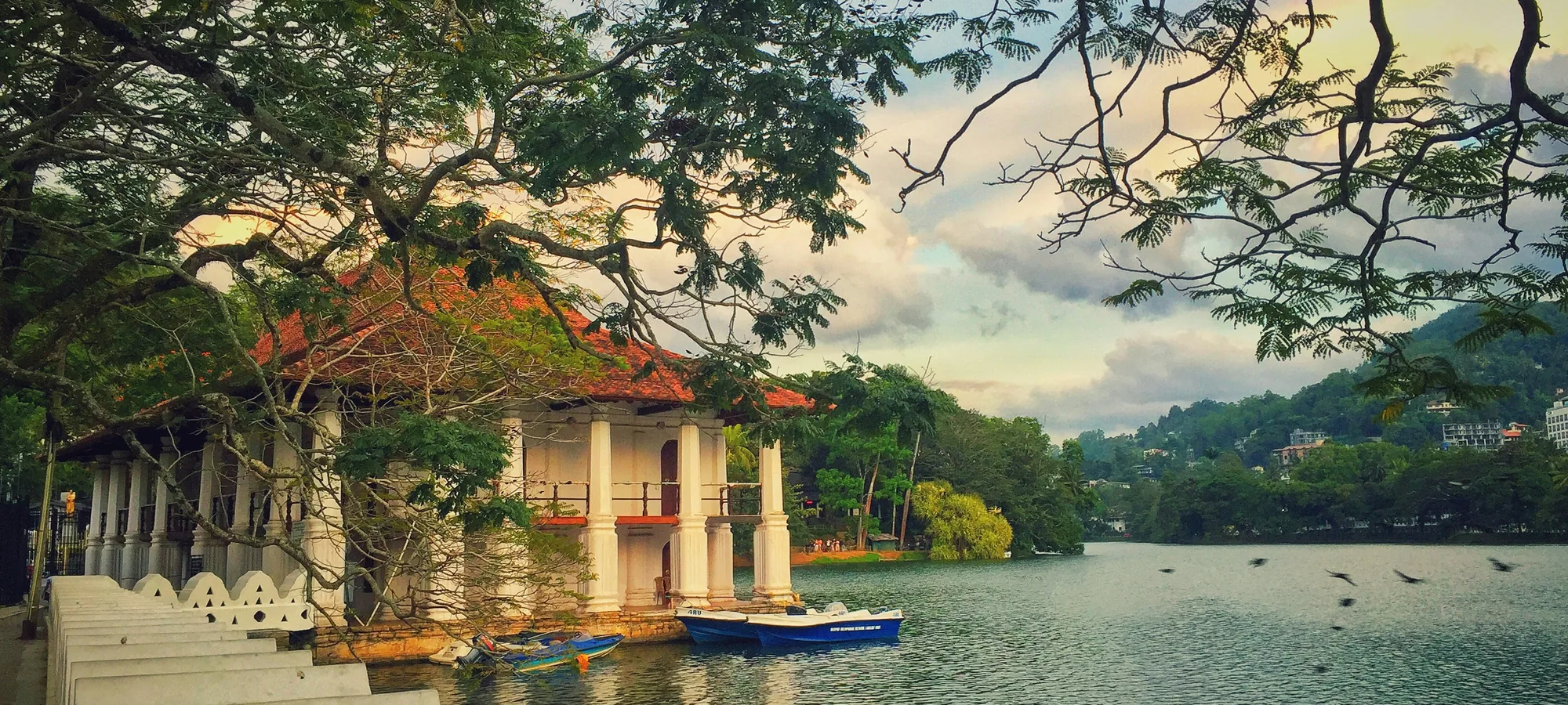 Sri Lanka's mountain landscape at golden light