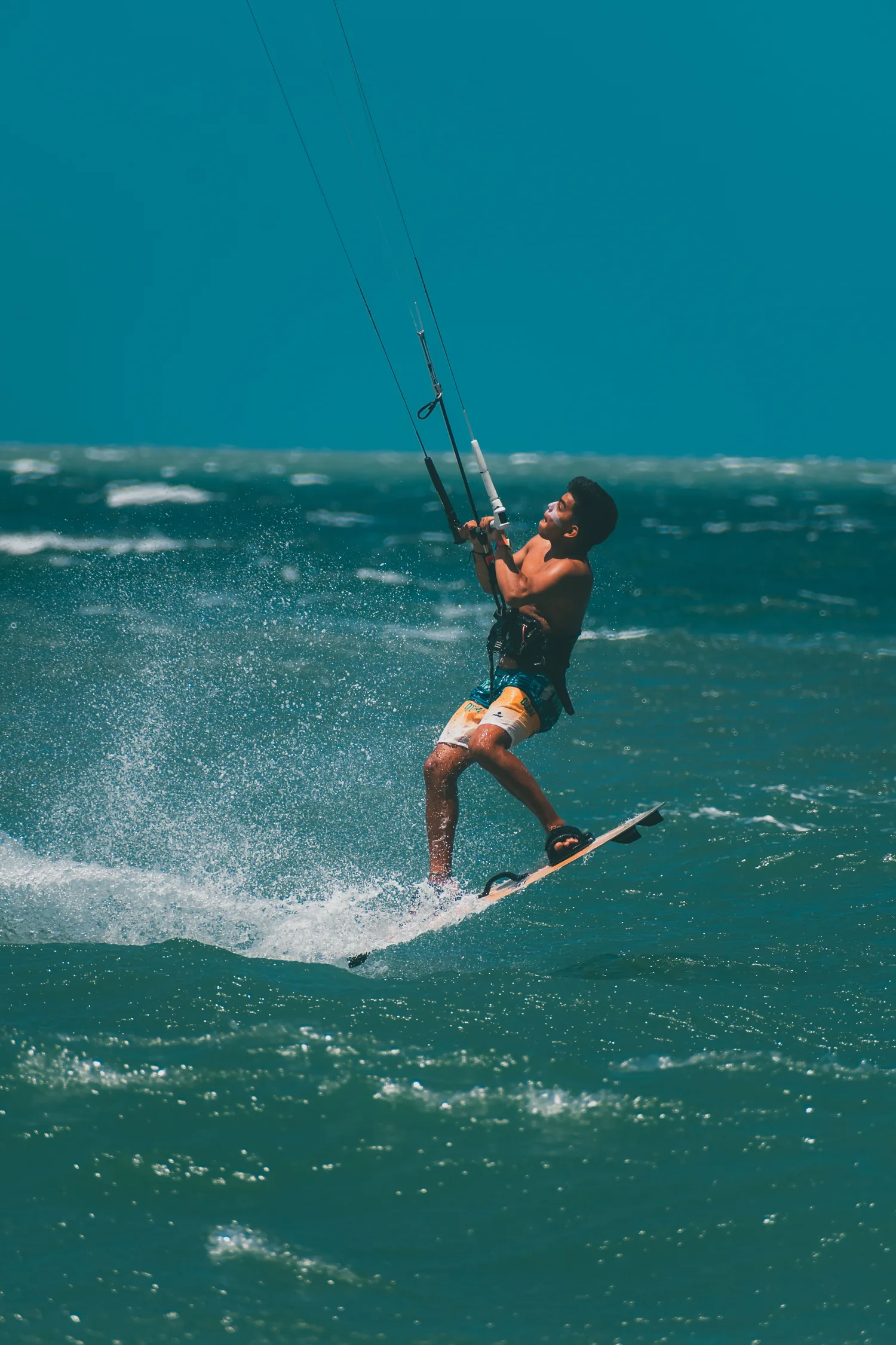 Kitesurfer enjoying the coastal waters of Kalpitiya